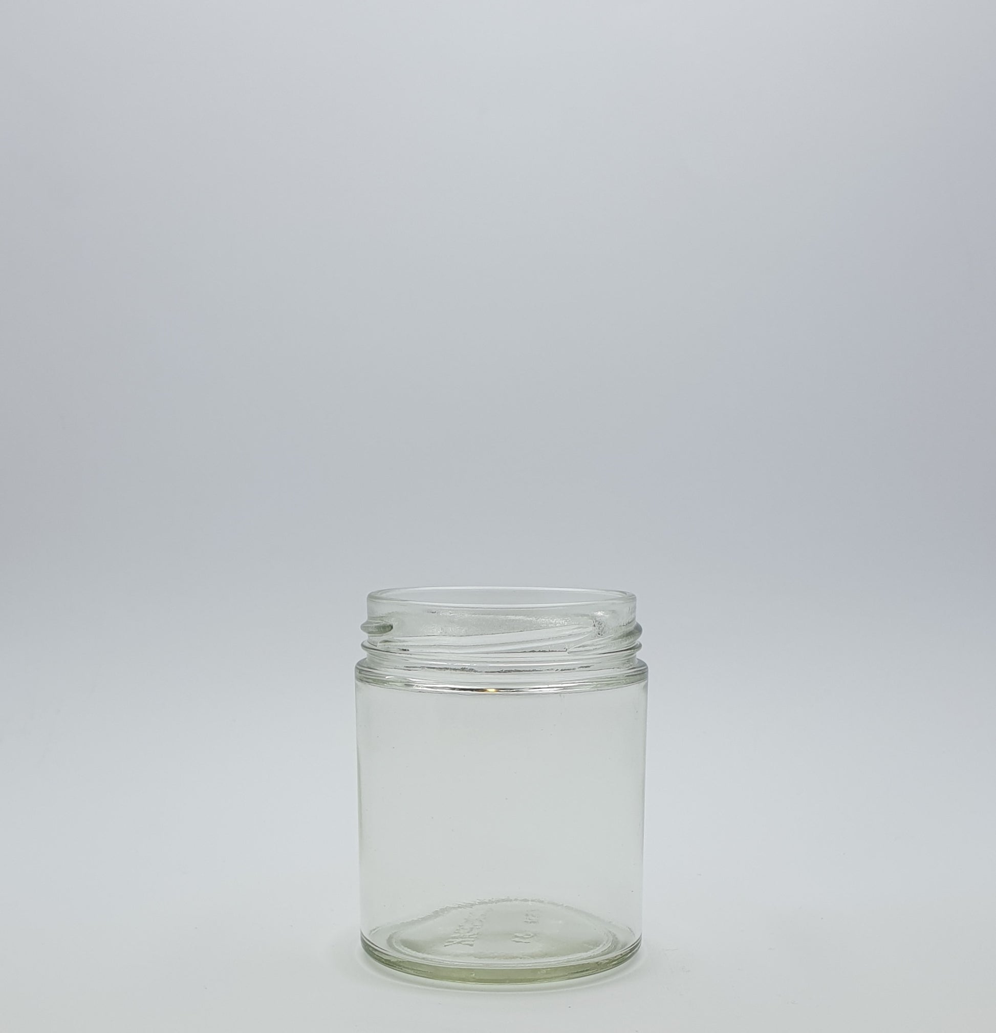 190ml Panelled Round Glass Jar without a lid. 