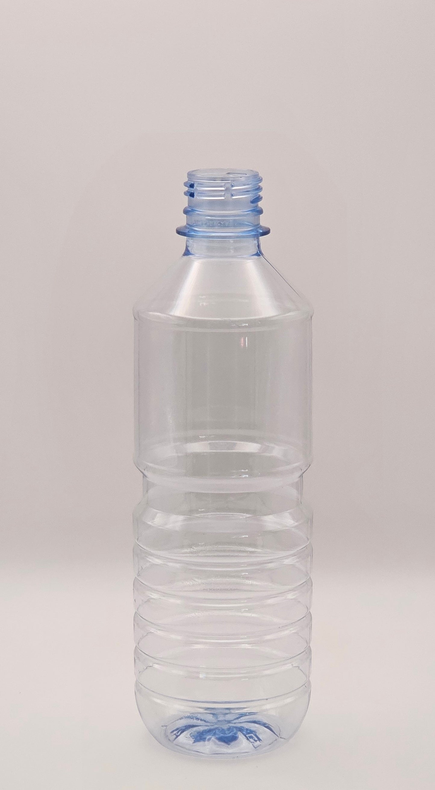 500ml Ribbed Water Bottle Blue Tint w/28mm Cap - 12 bottles and caps per carton - 0.76c per unit (Bottle/Capcombo