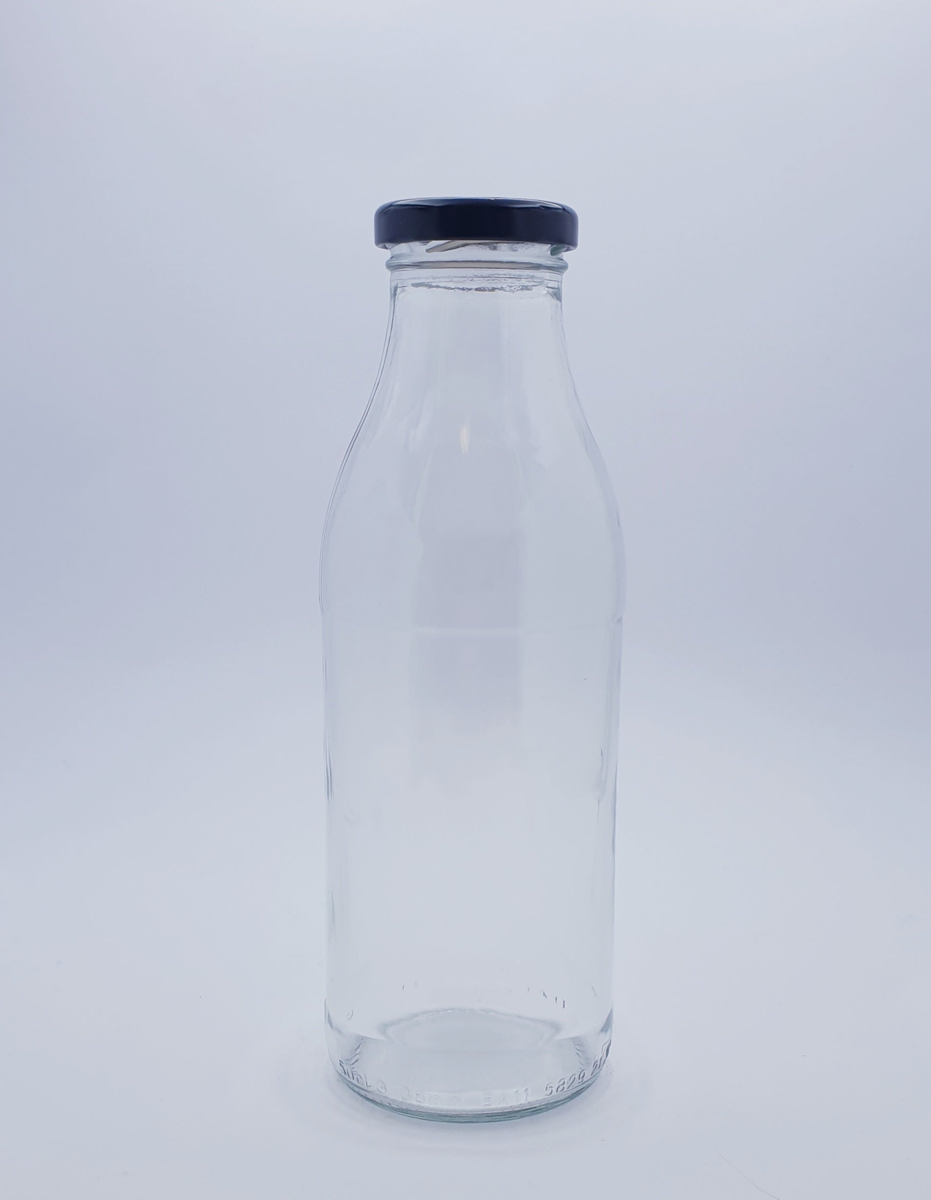 1 Litre Round Milk Glass Bottle With 43mm Twist Cap - 24 Bottles